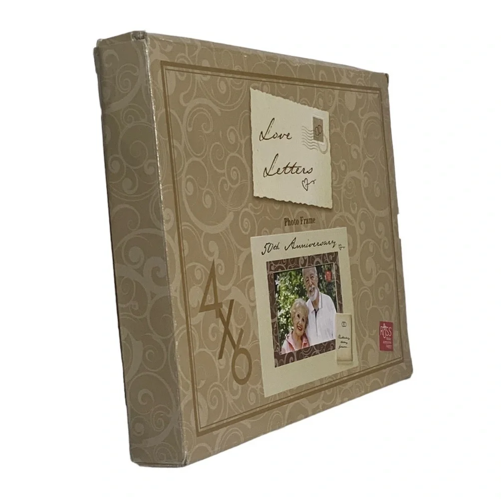 50 Wedding Anniversary Photo Keepsake Frame Earth Tones Holds 4 x 6 in Photo New
